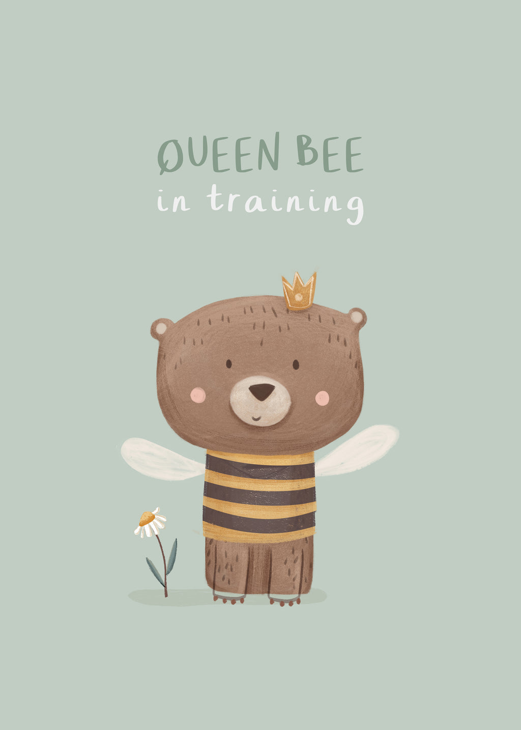 Queen bee sage green - Unframed art print