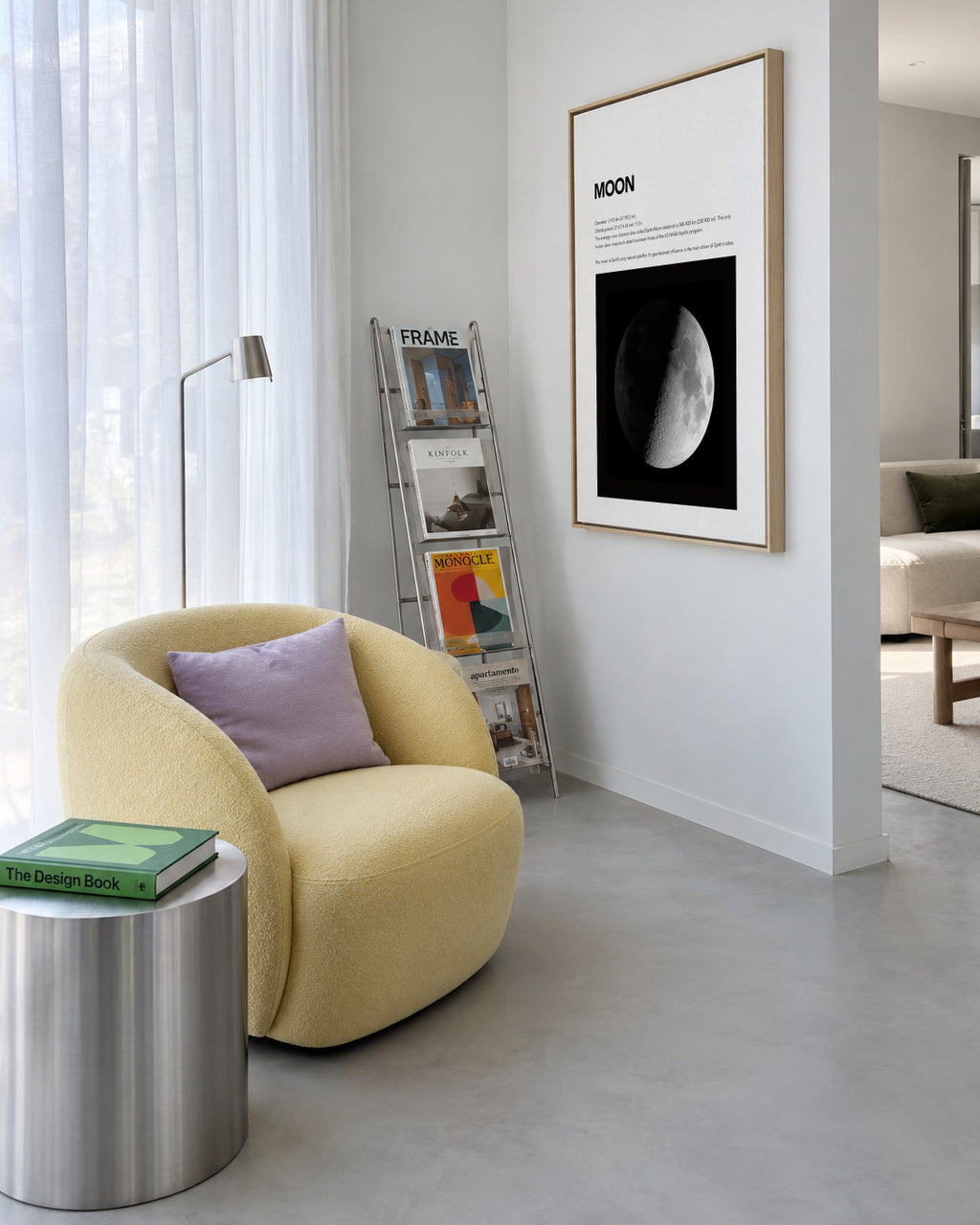 Moon - Framed canvas in an interior