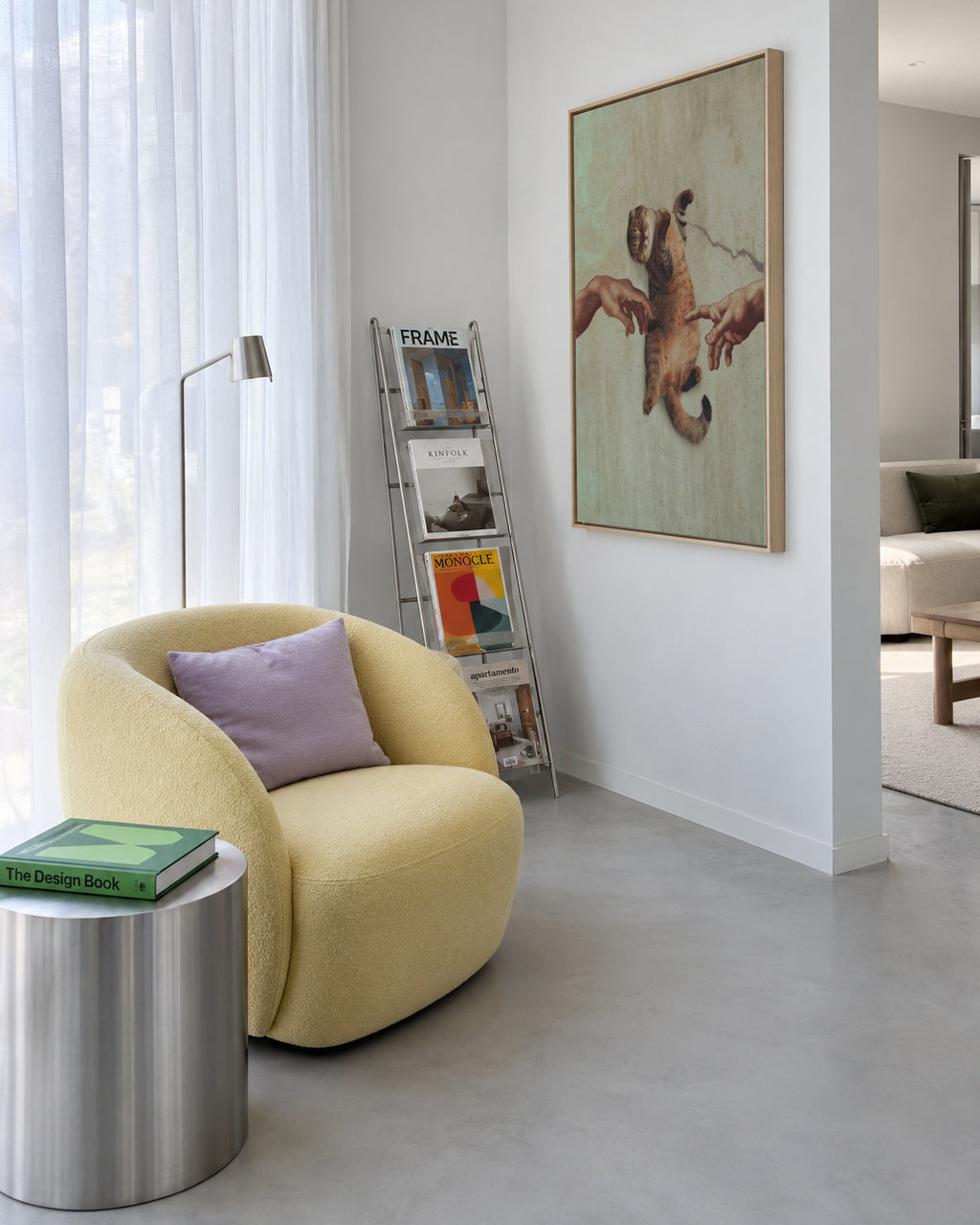 Touch of a Kityy - Framed canvas in an interior