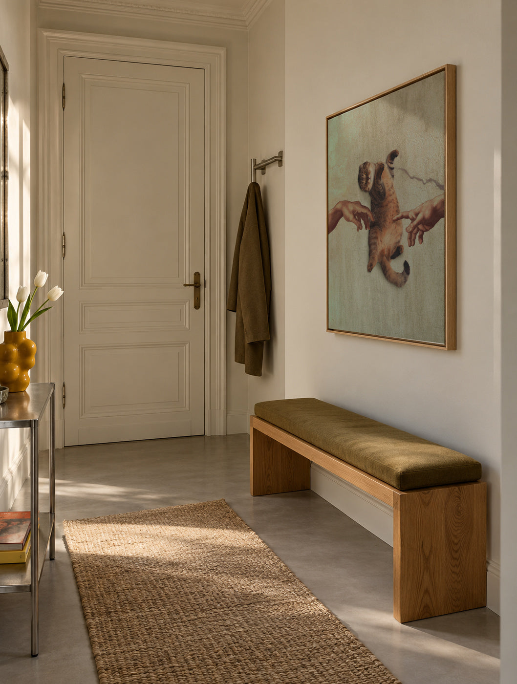Touch of a Kityy - Framed canvas in an interior