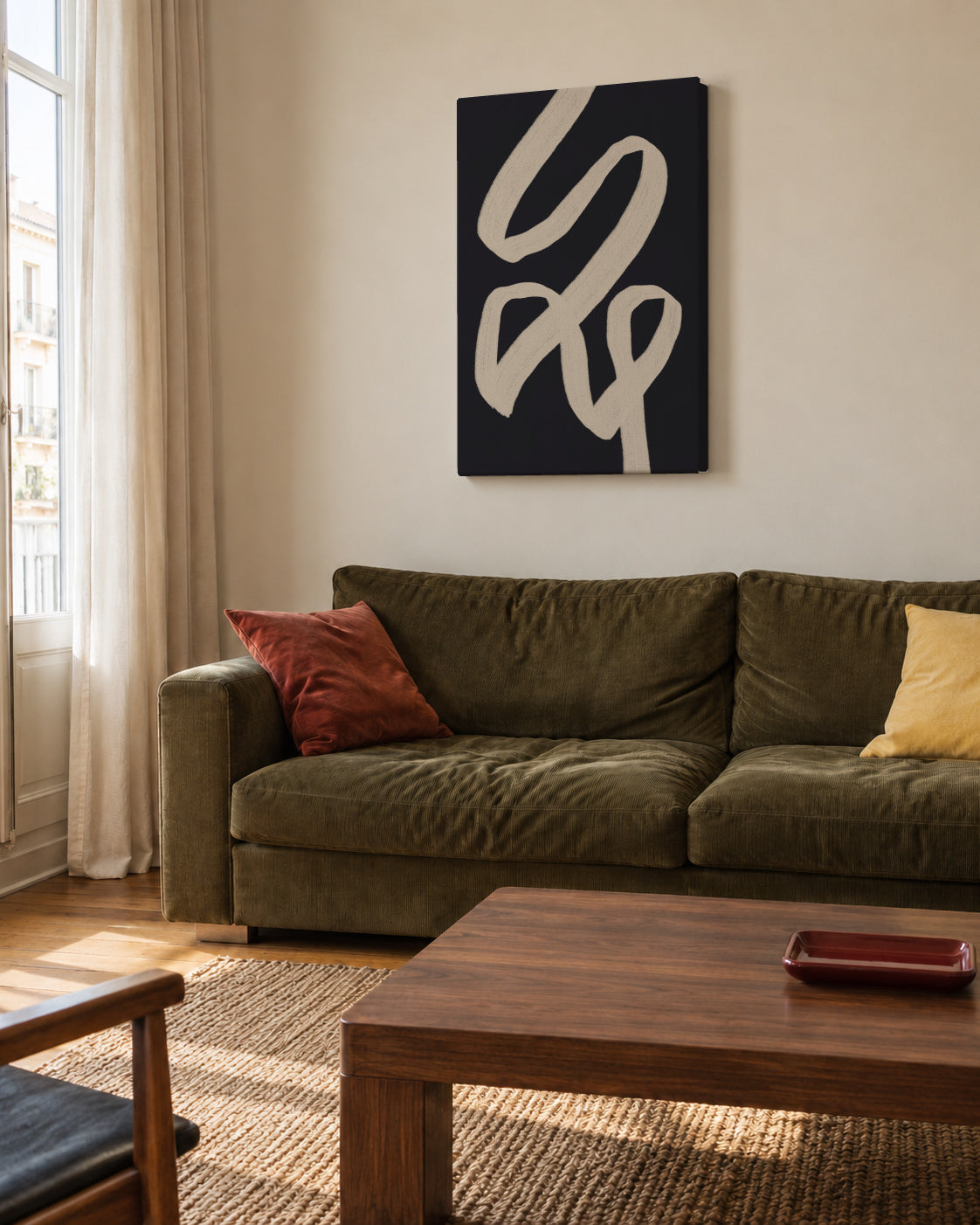 Forgotten 03 - Unframed canvas in an interior