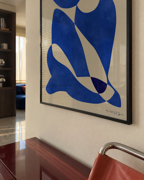 Blue Nude - Framed poster in an interior