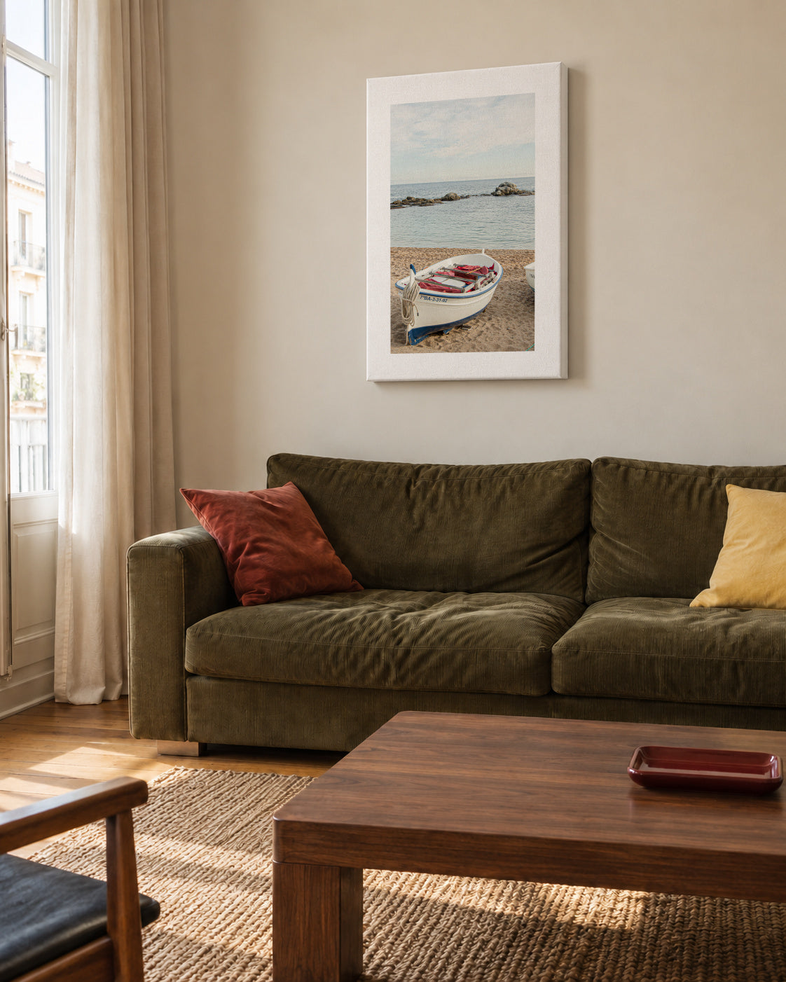 Costa Brava III - Unframed canvas in an interior