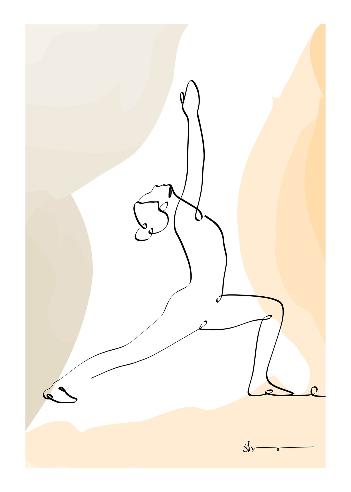 Warrior Pose - Virabhadrasana - Unframed art print