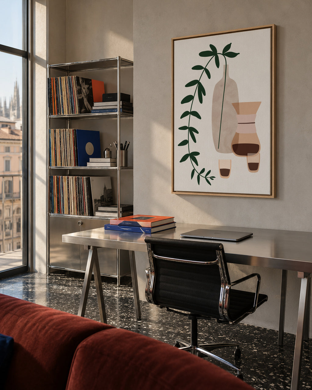 Boho coffee for two - Framed canvas in an interior