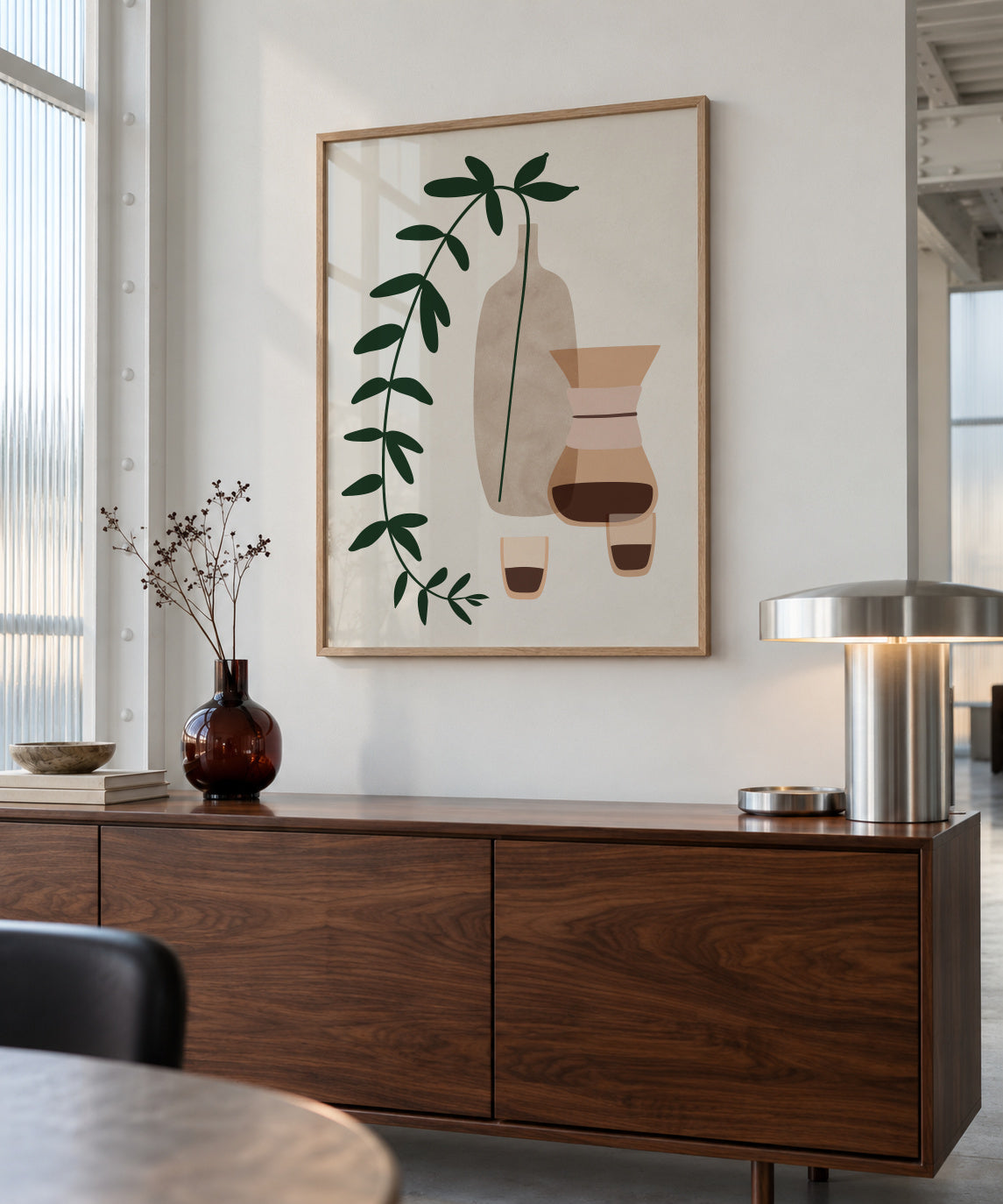 Boho coffee for two - Framed poster in an interior