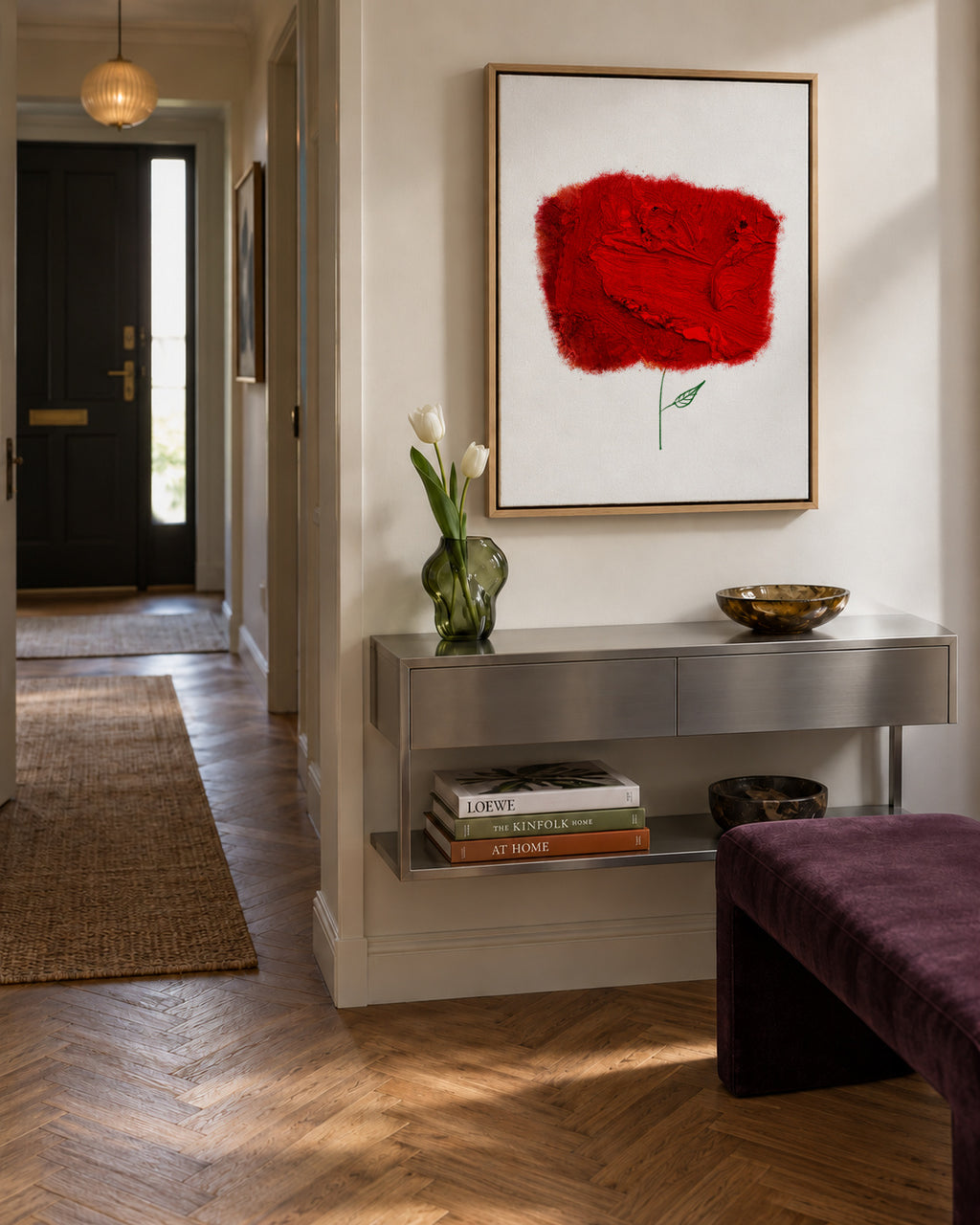 Homage to Pablo Neruda - Framed canvas in an interior