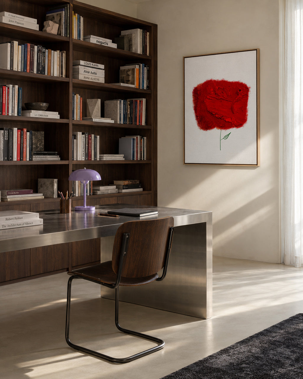 Homage to Pablo Neruda - Framed canvas in an interior