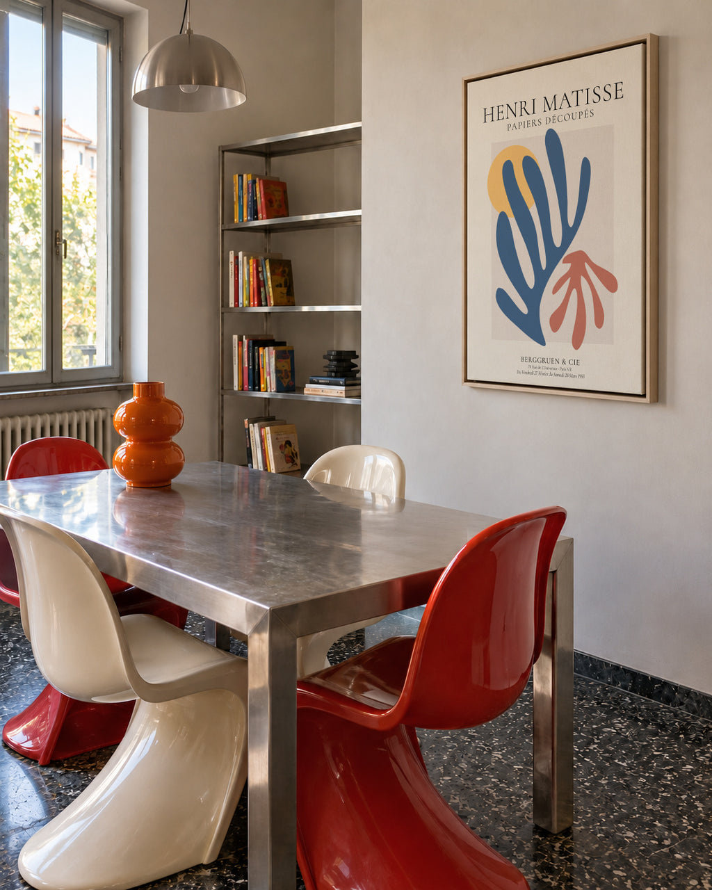 Henri Matisse papiers découpés IV - Framed canvas in an interior