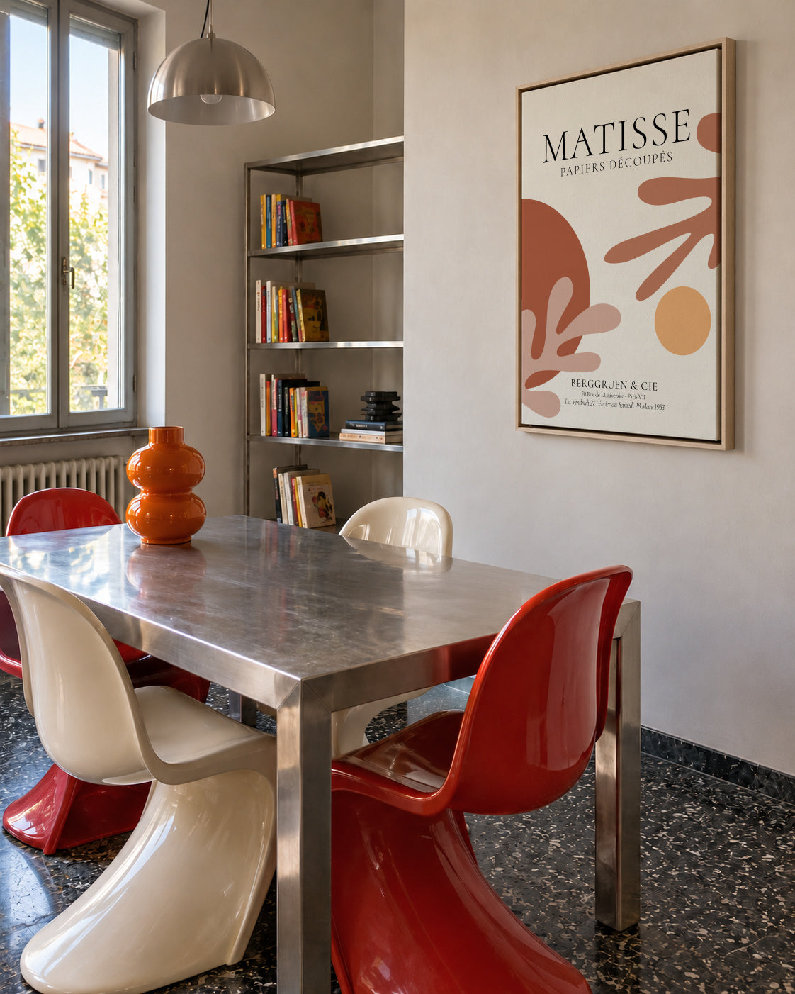 Henri Matisse papiers découpés VII - Framed canvas in an interior
