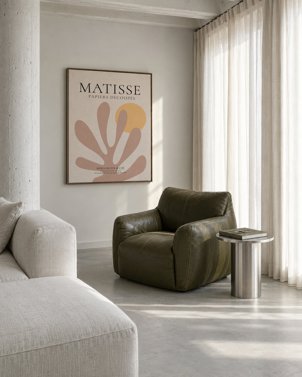 Henri Matisse papiers découpés XXI - Framed canvas in an interior