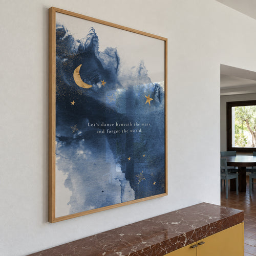 Inspirational Stars poster universe - Framed poster in an interior