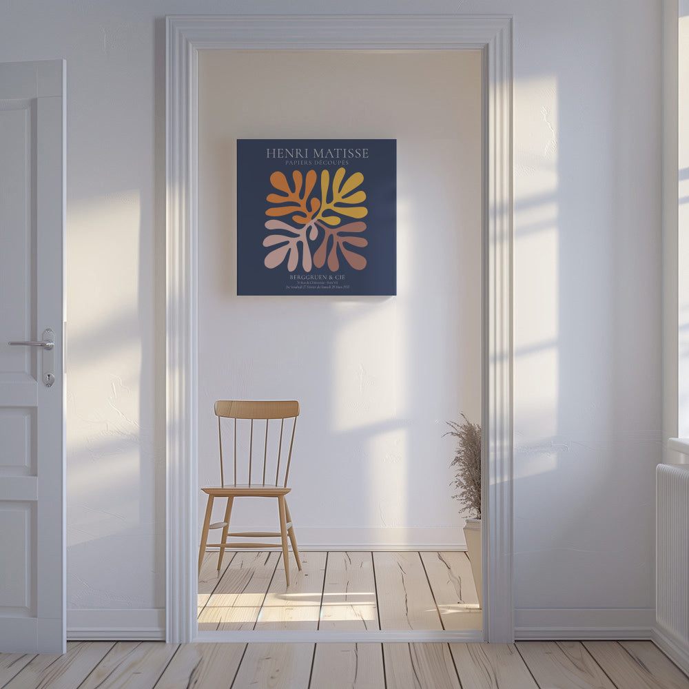 Henri Matisse NAVY papiers découpés II - Unframed canvas in an interior