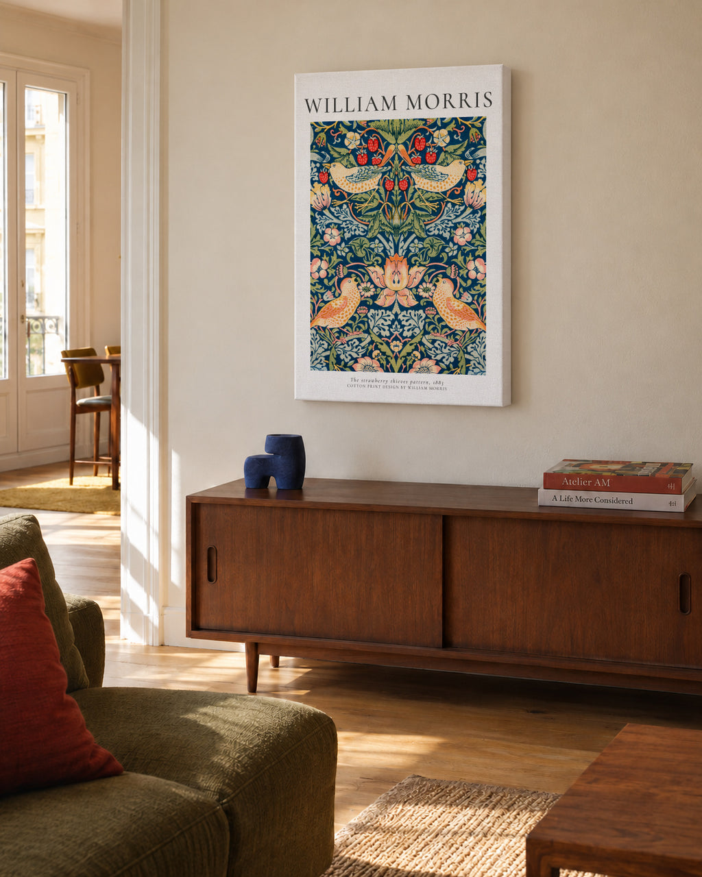 William Morris strawberry thieves - Unframed canvas in an interior
