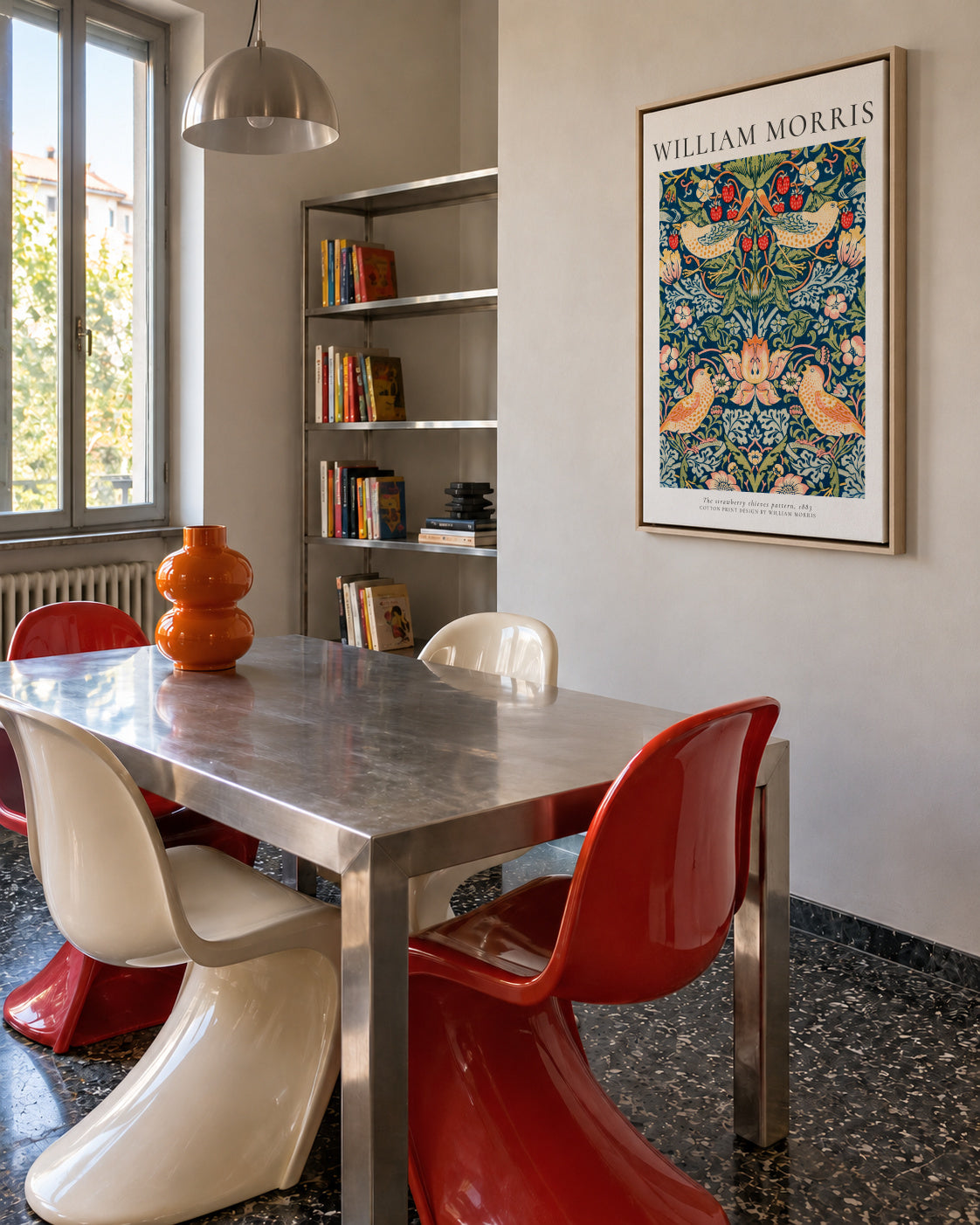 William Morris strawberry thieves - Framed canvas in an interior