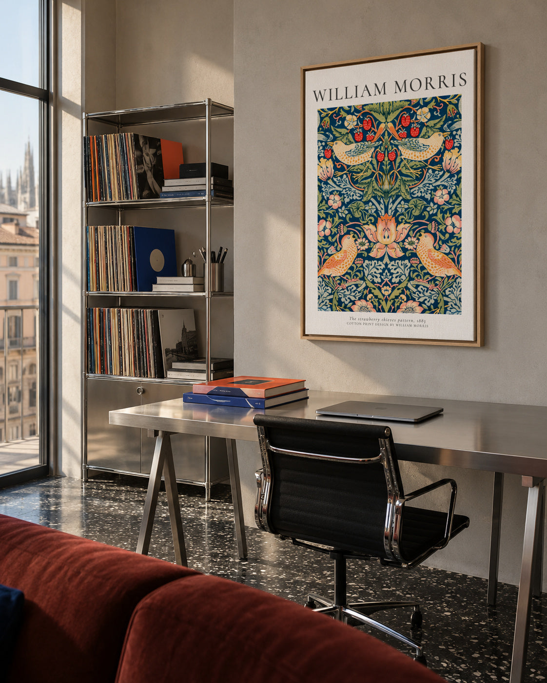 William Morris strawberry thieves - Framed canvas in an interior