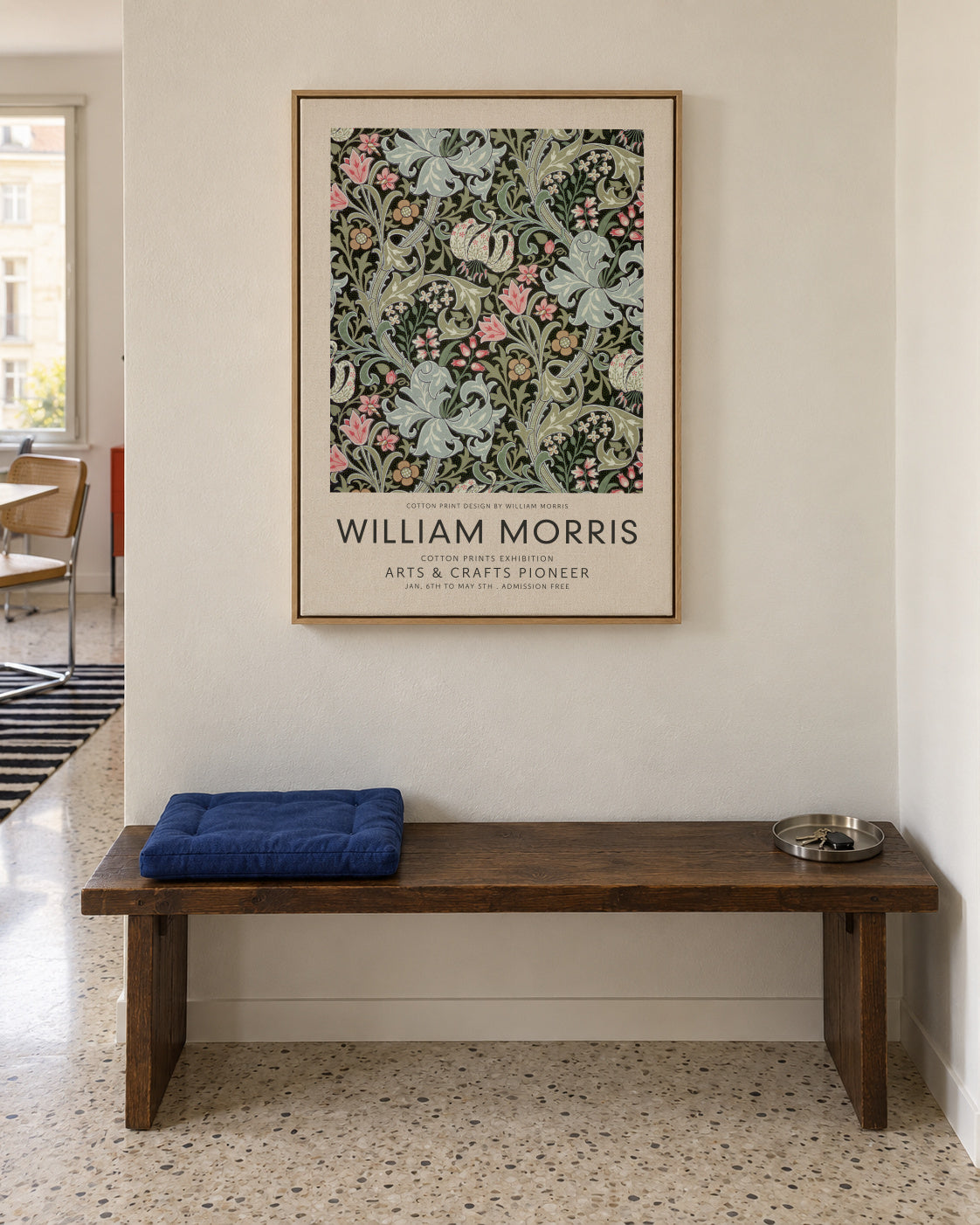 William Morris pattern IX - Framed canvas in an interior