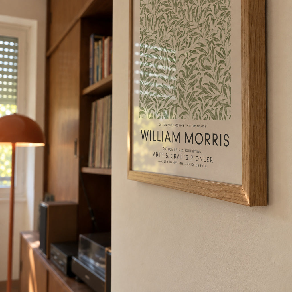 William Morris Green Willow Bough - Framed poster detail