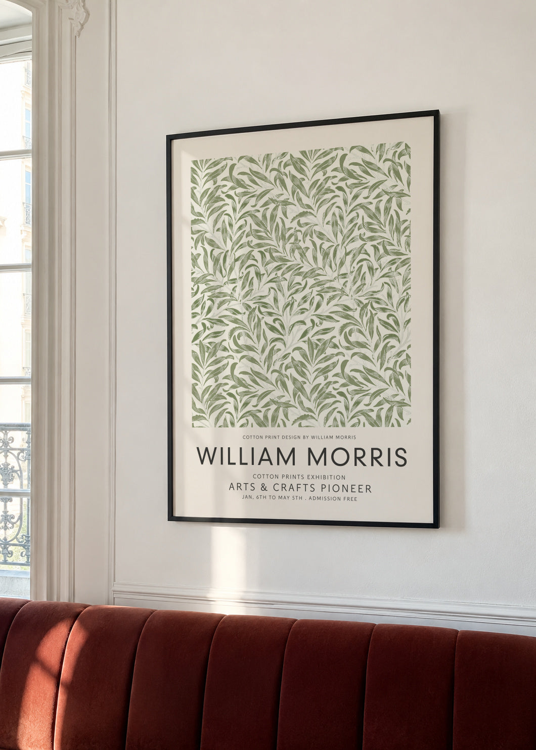 William Morris Green Willow Bough - Framed poster in an interior