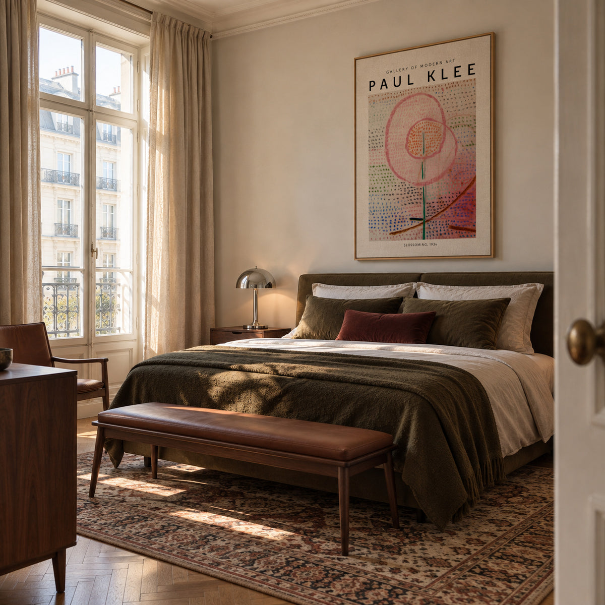 Paul Klee, Blossoming, 1934 - Framed canvas in an interior