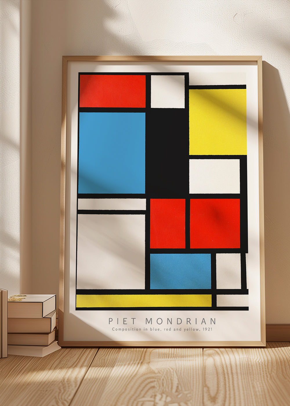 Geometric poster Mondrian with primary blocks | Wall art, framed