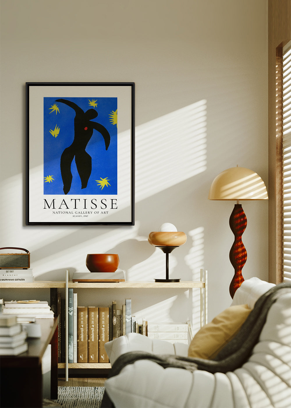 Matisse Icarus illustration on blue background | Wall art, framed