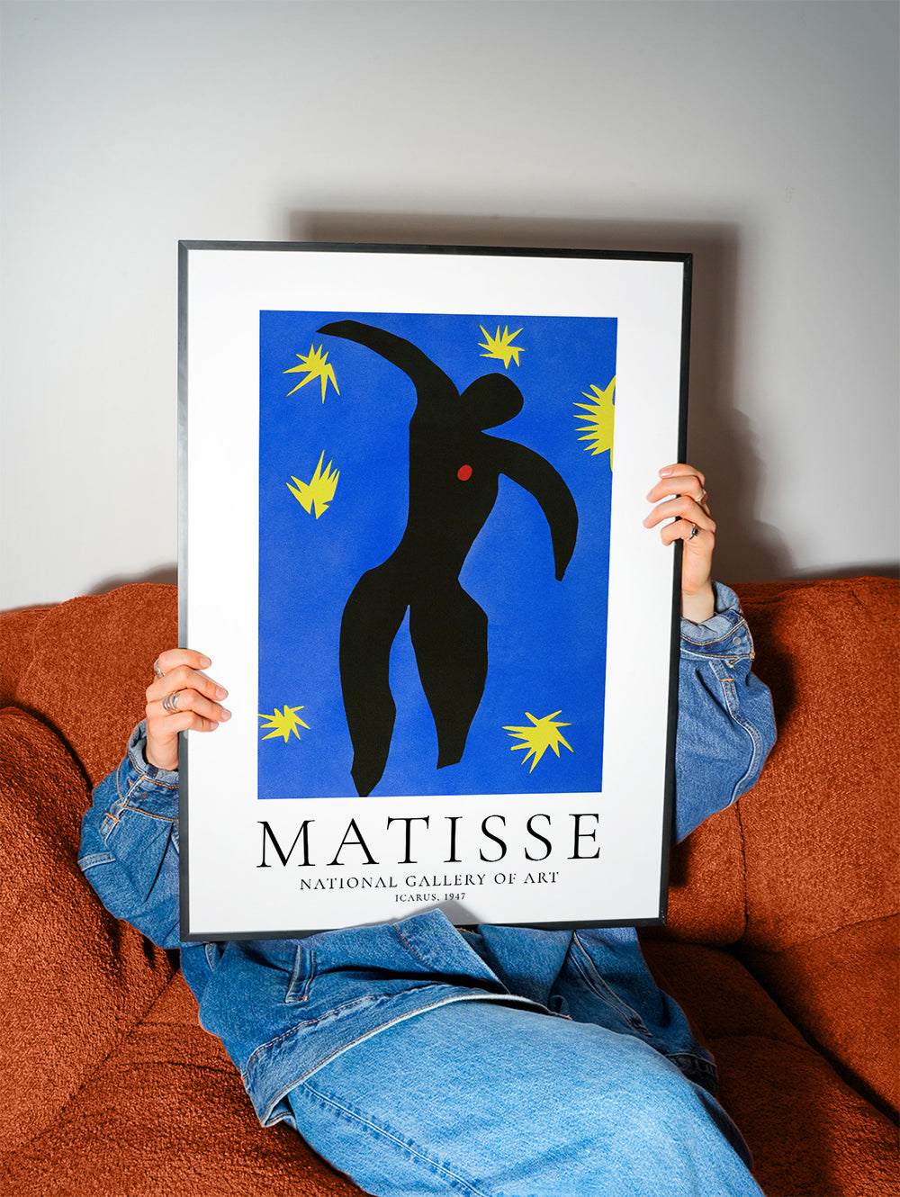 Henri Matisse　Icarus　ポスター Matisse Icarus illustration on blue background | Wall art, framed