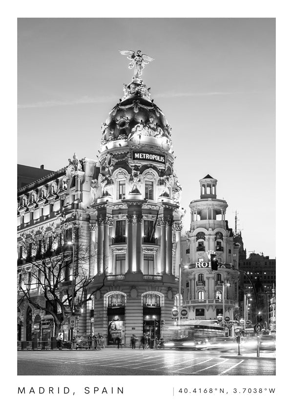 Cities art Madrid Metropolis black and white | Wall art, framed