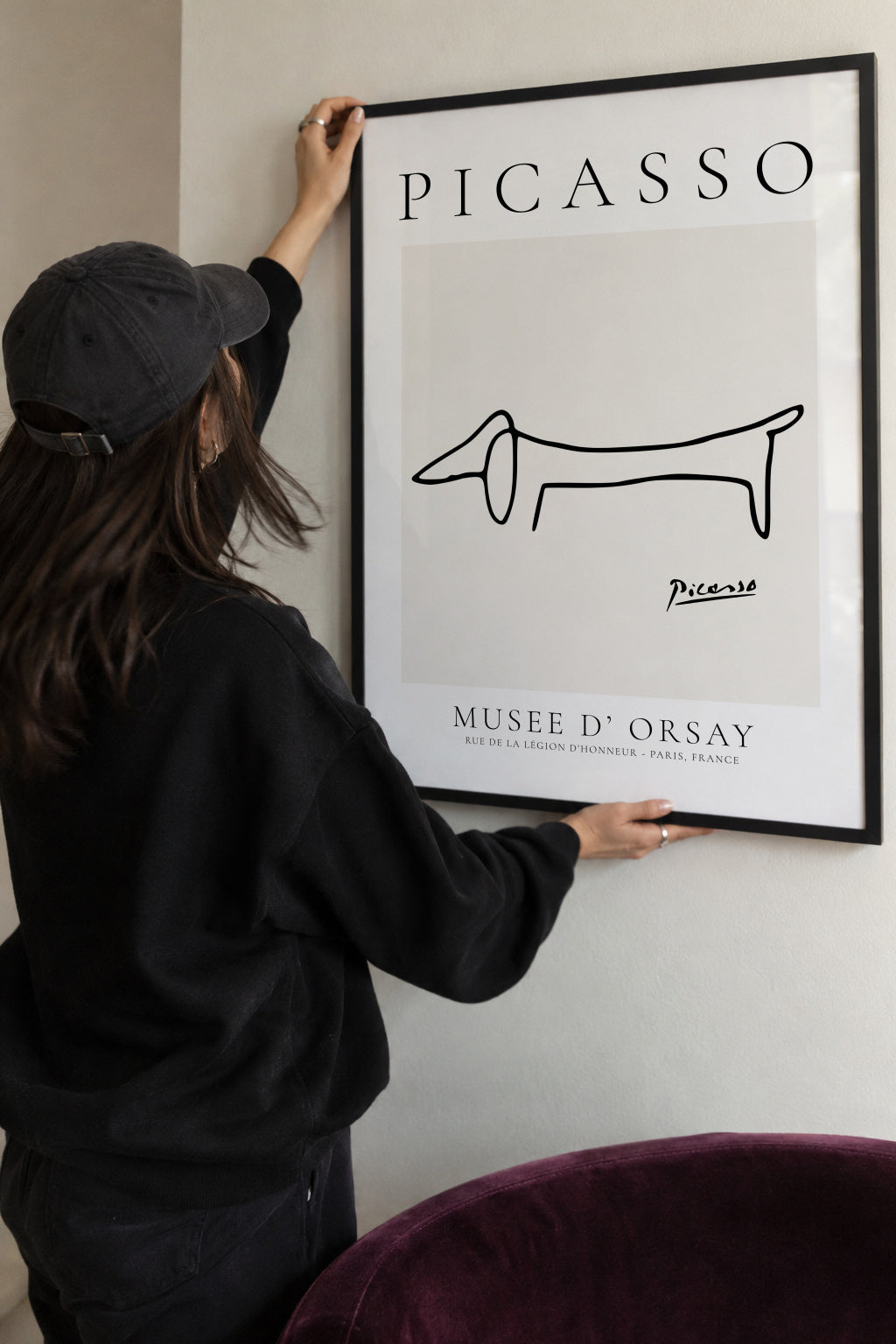 Pablo Picasso Animals Drawing Dog - Framed poster detail