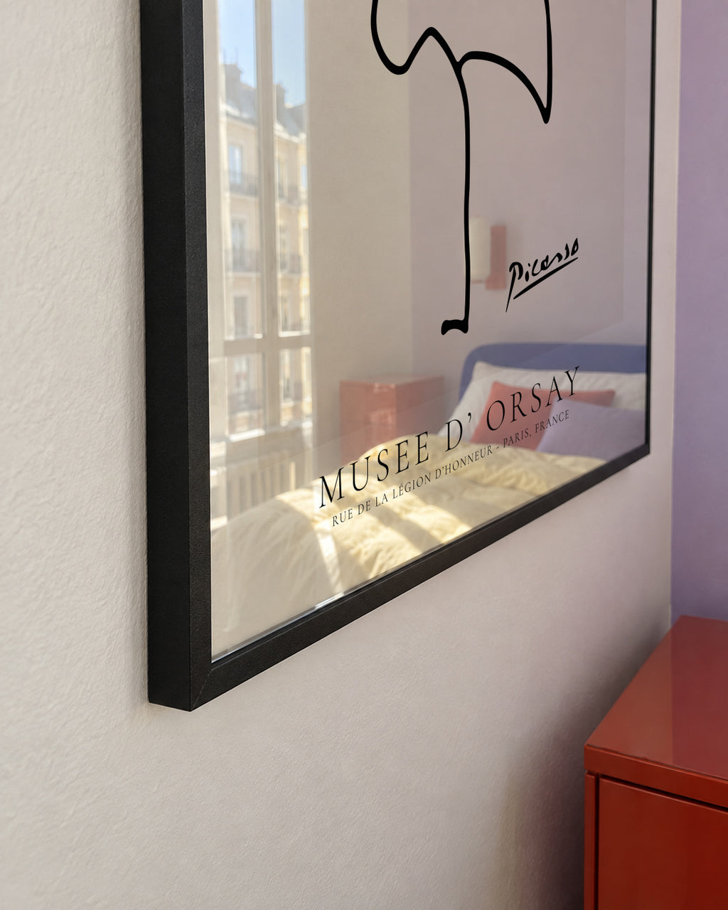 Pablo Picasso Animals Drawing Flamingo - Framed poster detail