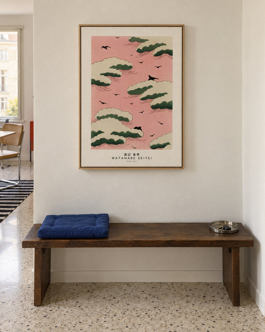 Watanabe Seitei Pink Sky - Framed canvas in an interior