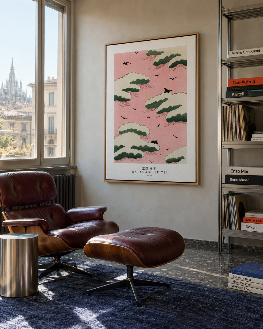 Watanabe Seitei Pink Sky - Framed canvas in an interior