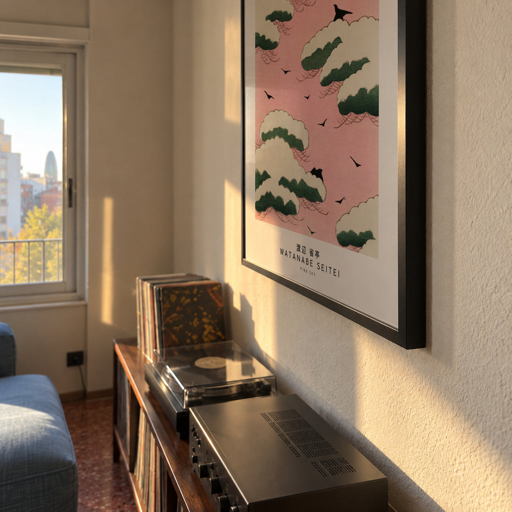Watanabe Seitei Pink Sky - Framed poster detail