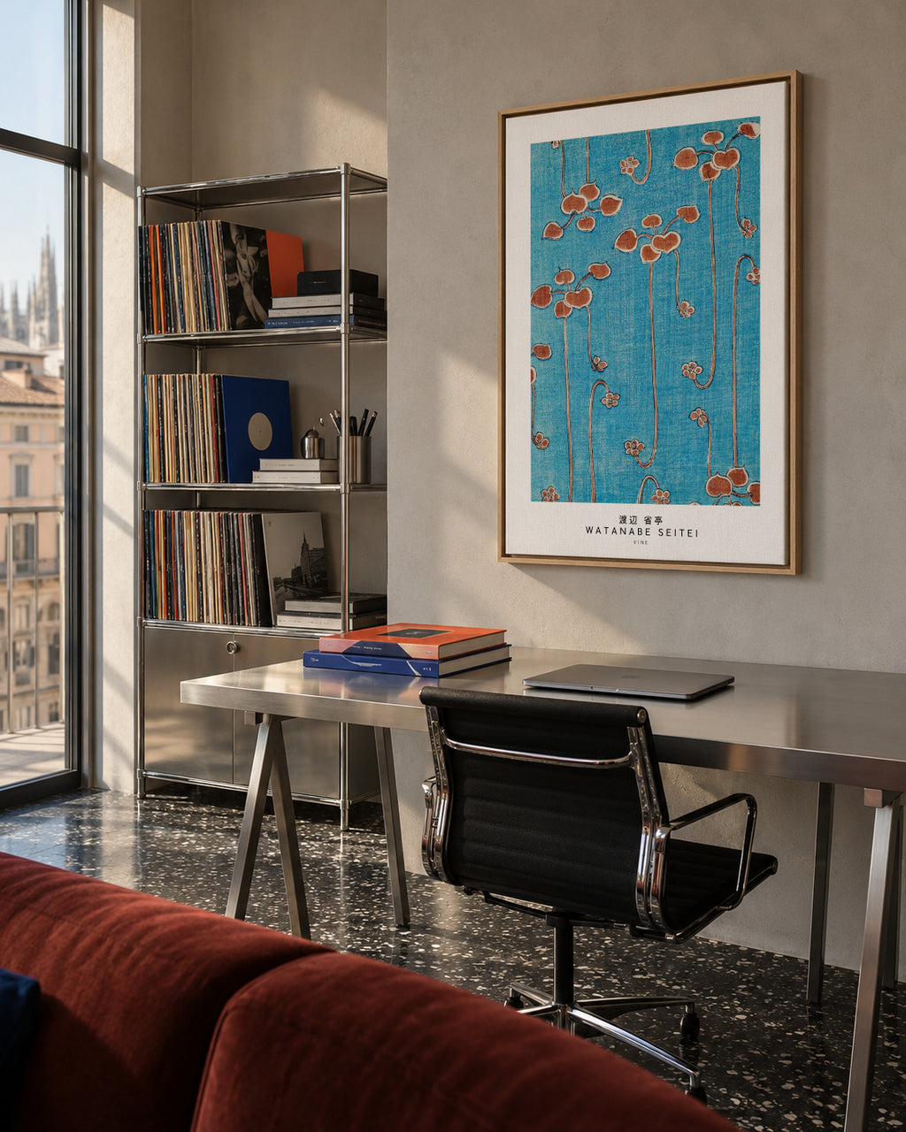 Watanabe Seitei Vine - Framed canvas in an interior