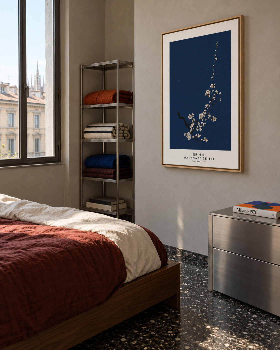 Watanabe Seitei Plum Blossom - Framed canvas in an interior