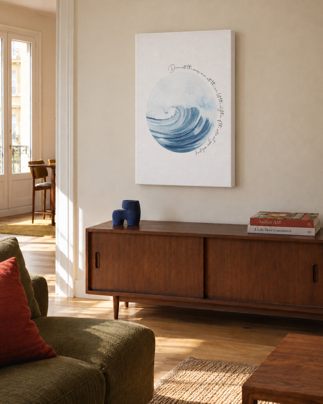 Inspirational Ocean Life Quotes - Unframed canvas in an interior