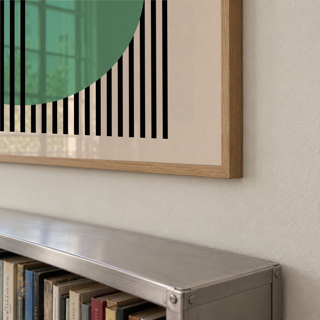 Bauhaus Green Circle II - Framed poster detail