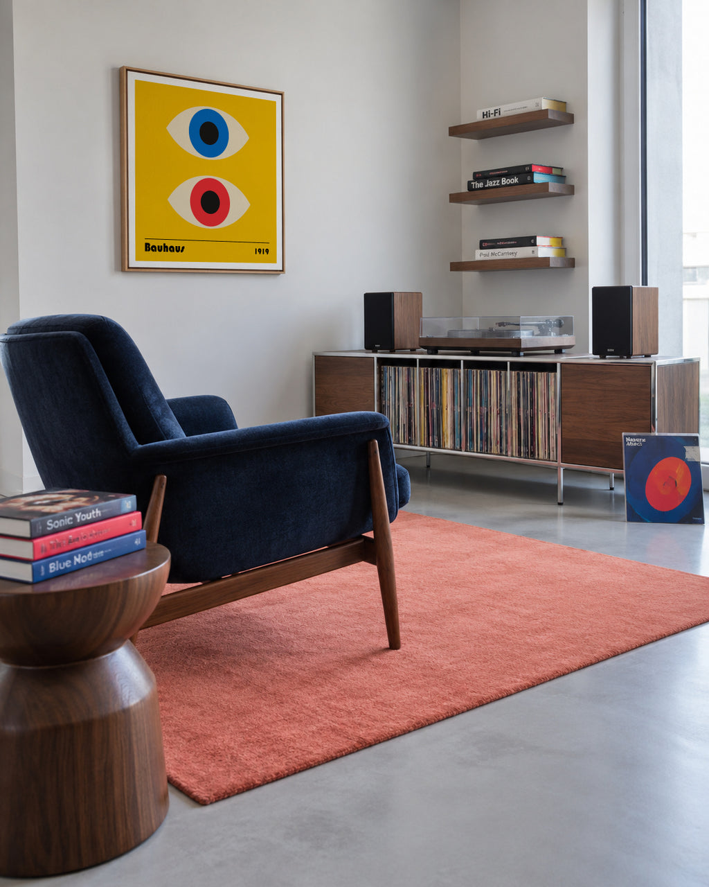 Bauhaus Eyes II - Framed canvas in an interior