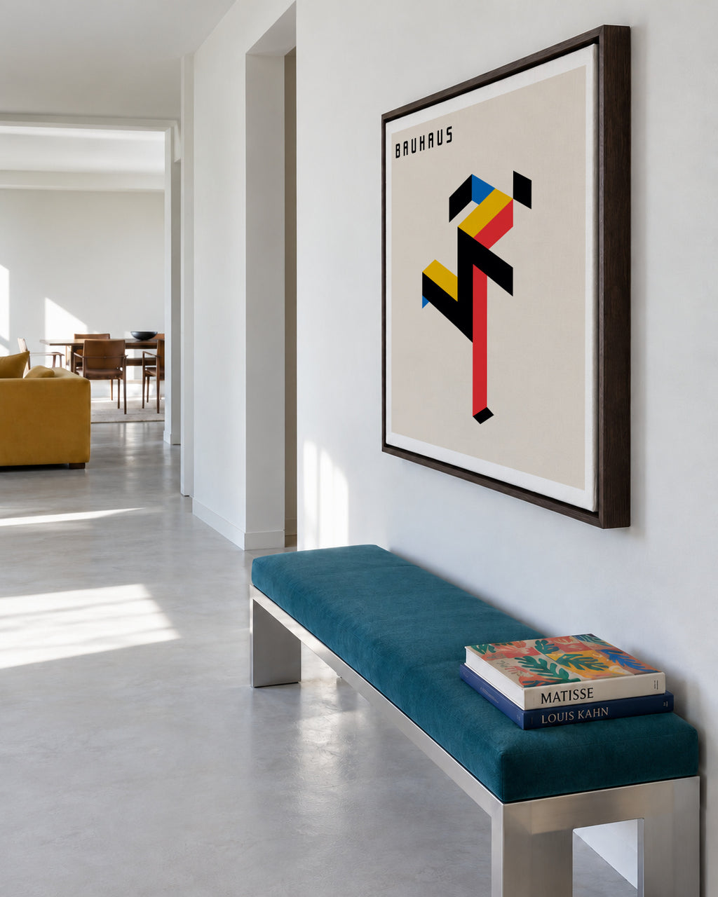 Bauhaus Running man II - Framed canvas in an interior