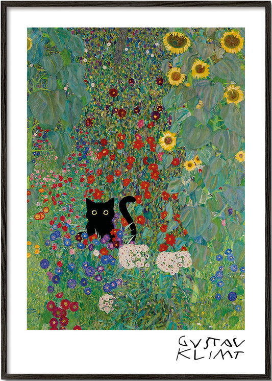 Gustav Klimt Garden Cat Print