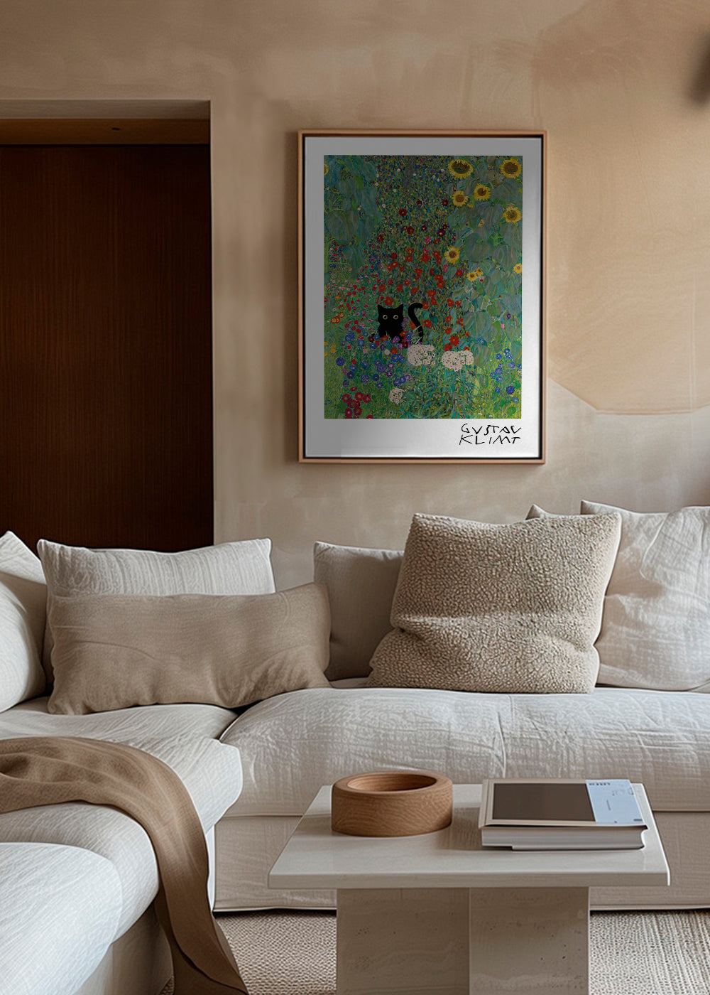 Gustav Klimt Garden Cat Print