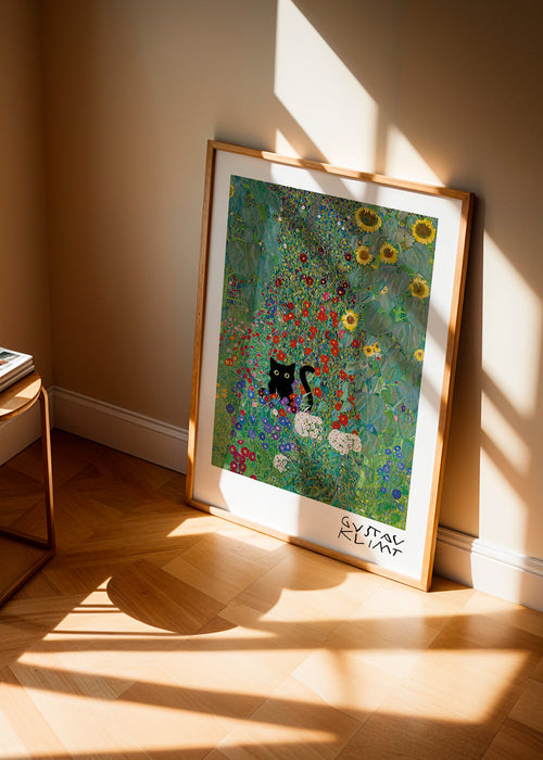 Gustav Klimt Garden Cat Print