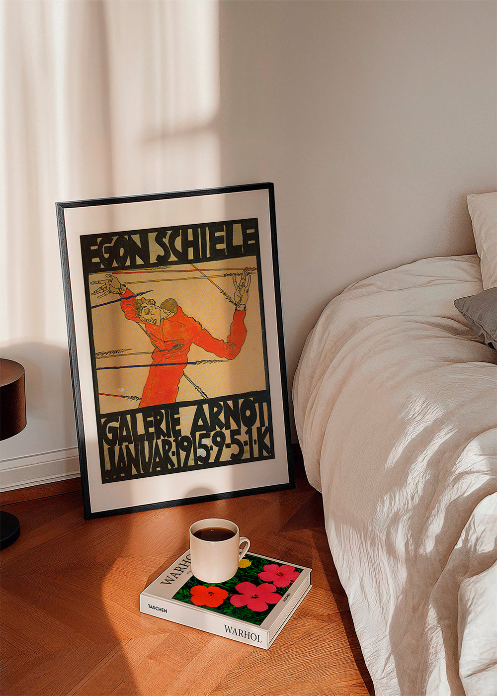 Vintage poster with red figure and bold lettering | Wall art