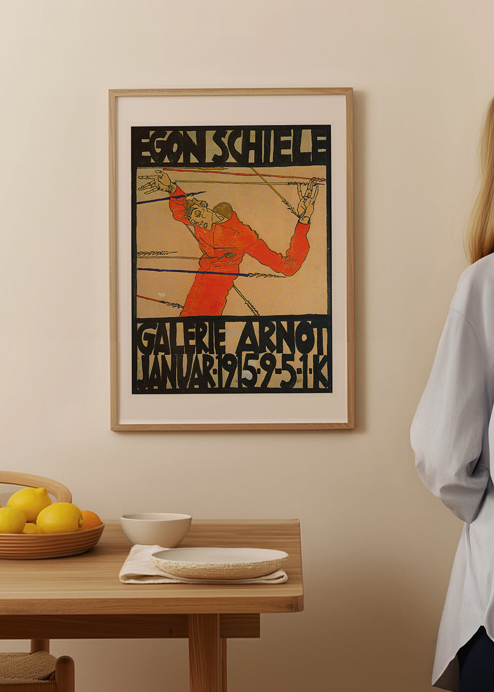 Vintage poster with red figure and bold lettering | Wall art