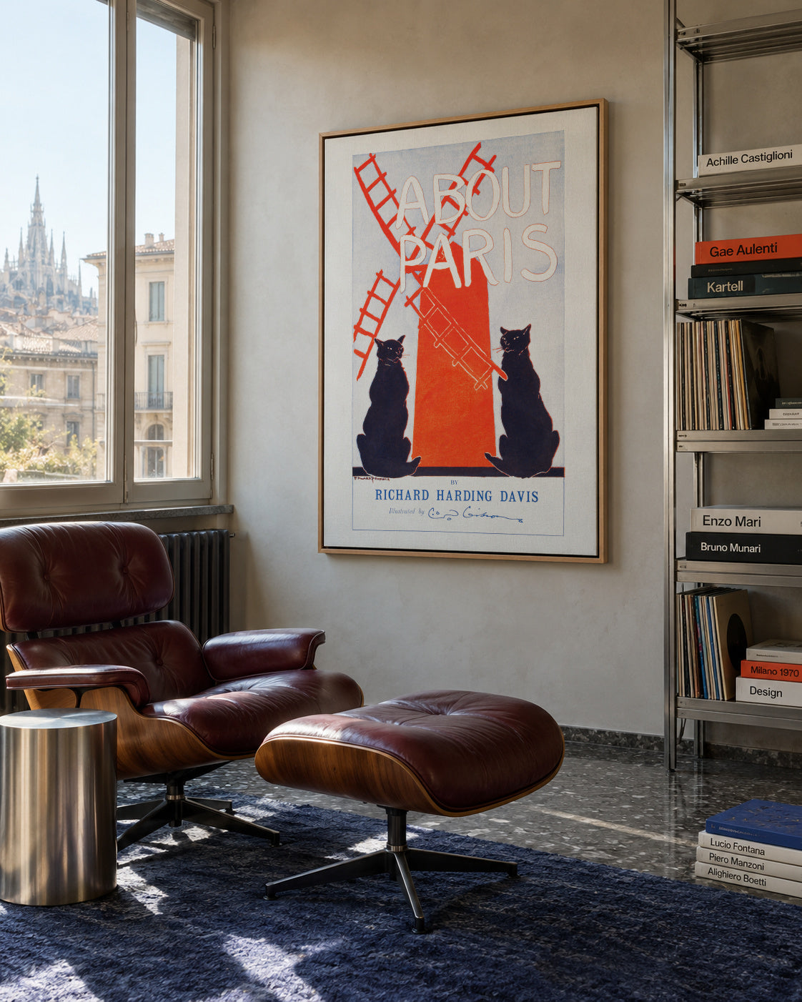About Paris Vintage poster by Edward Penfield - Framed canvas in an interior