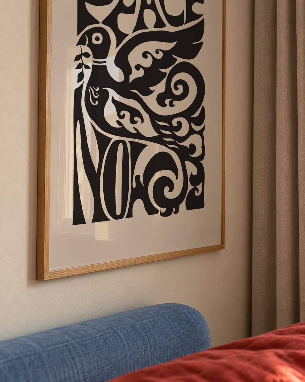 Peace Now poster, 1970 - Framed poster detail