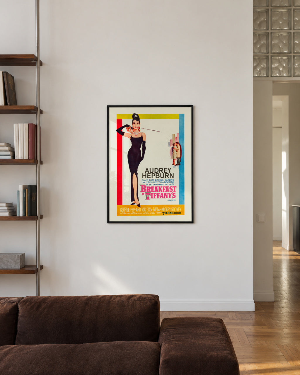 Audrey Hepburn Breakfast at Tiffanys 1961 film poster - Framed poster in an interior