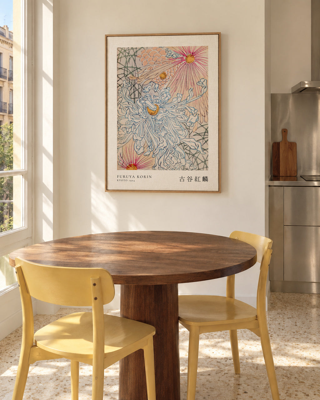 Floral Design I Shin-bijutsukai by Korin Furuya - Framed canvas in an interior
