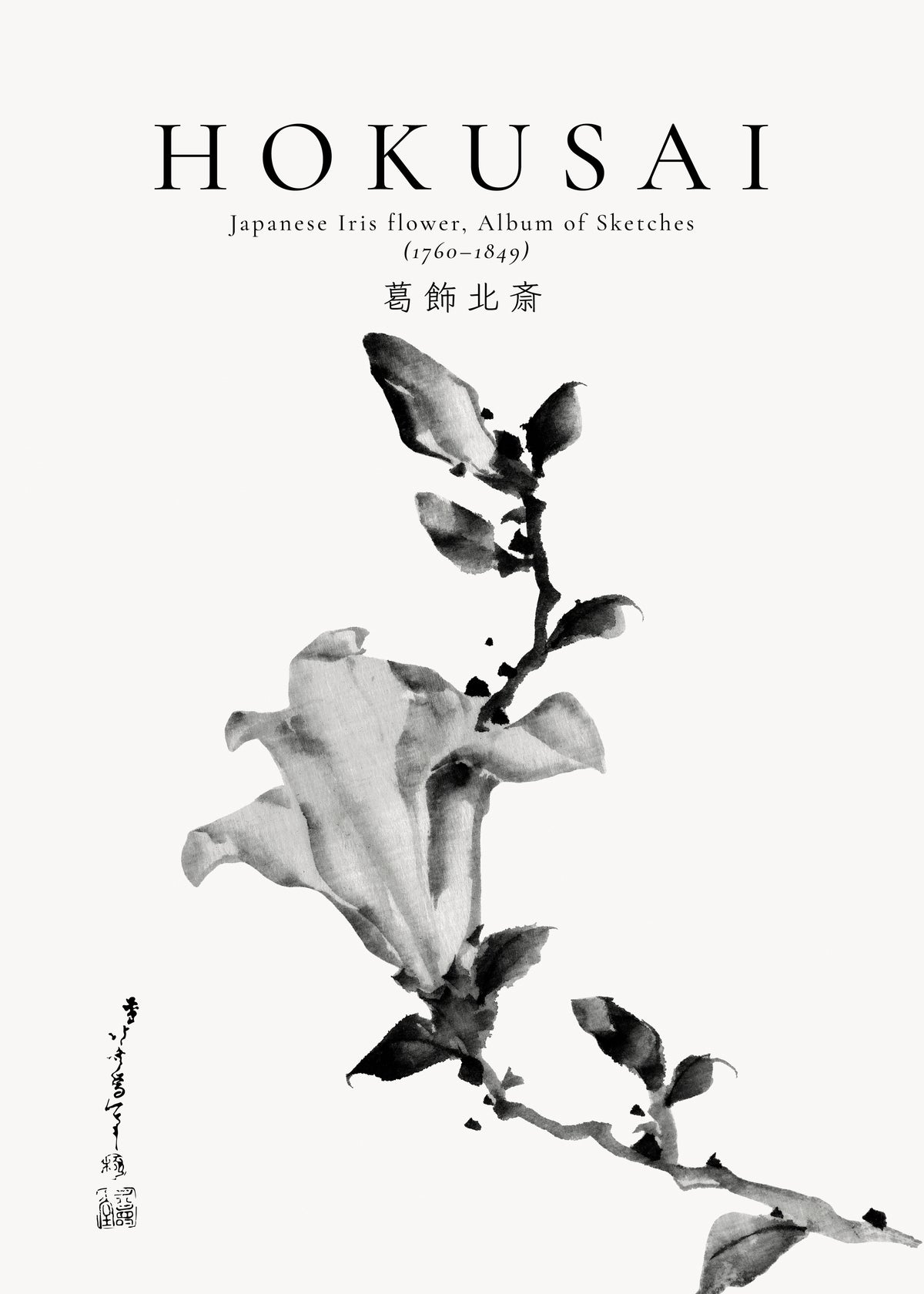 Japanese Iris flower by Katsushika Hokusai - Unframed art print