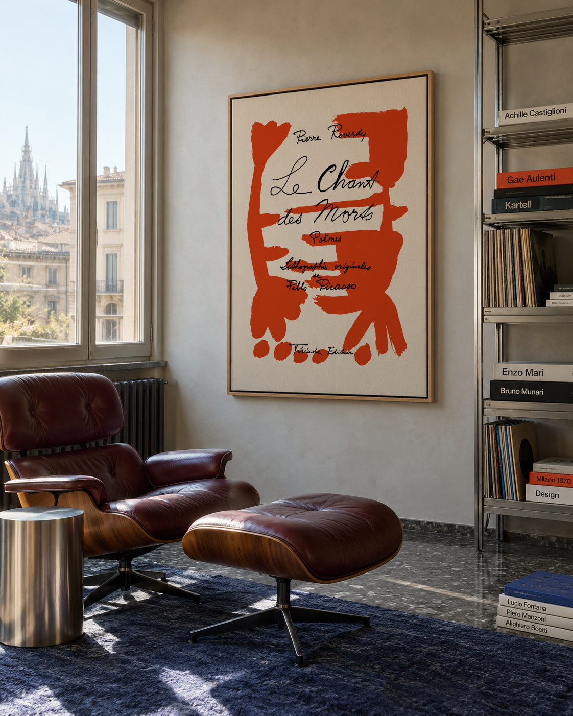 Picasso Le Chant des Morts Gallery Exhibition Poster - Framed canvas in an interior